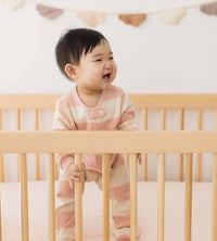 Rugby Stripe Organic Cotton Sleep & Play in Pink Sand-Lemons and Limes Boutique