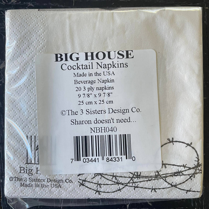 Big House Cocktail Napkins, Sharon doesn't need alcohol...-Lemons and Limes Boutique