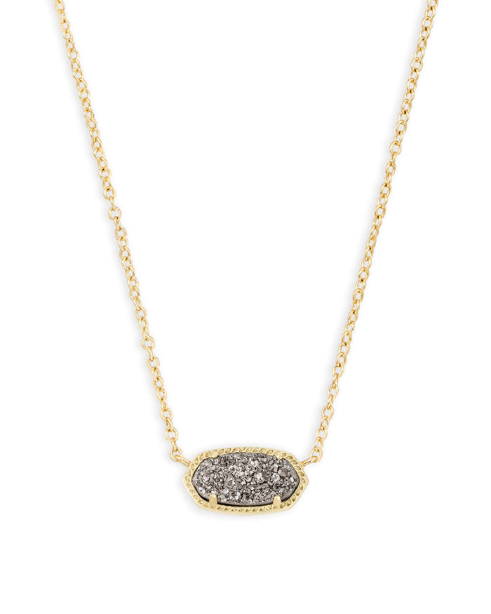 Elisa Short Pendant Necklace in Gold Platinum Drusy by Kendra Scott-NECKLACES-Lemons and Limes Boutique