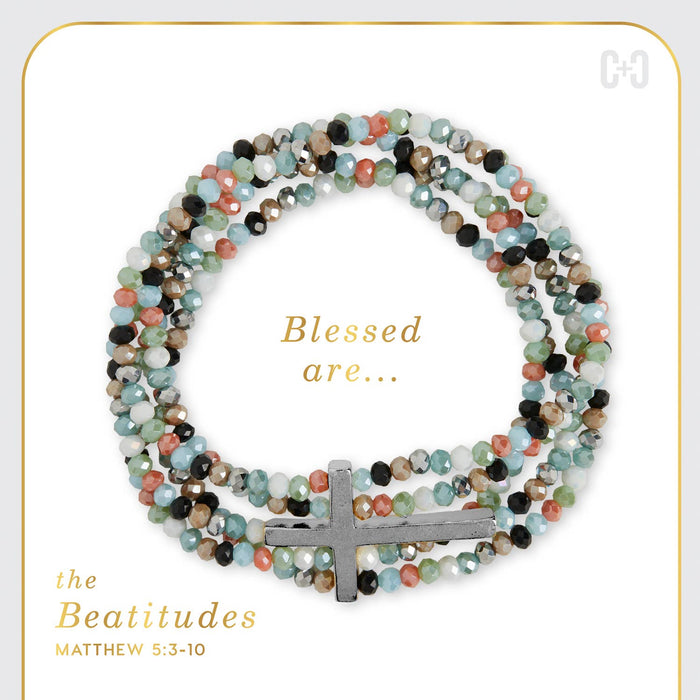 Beaditudes Cross Bracelet in Silver--Lemons and Limes Boutique