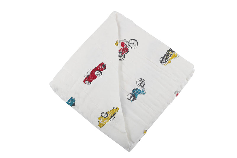 Vintage Muscle Cars and Motorcycles Newcastle Blanket--Lemons and Limes Boutique
