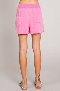 Women's Cotton Slub Casual Shorts in Pink-Lemons and Limes Boutique
