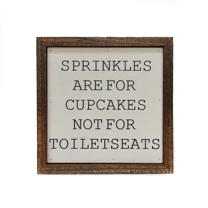 6X6 Sprinkles Are For Cupcakes Boys Bathroom Sign--Lemons and Limes Boutique