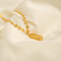 18K Gold PVD Stainless Steel Sunburst Chain Necklace-Lemons and Limes Boutique