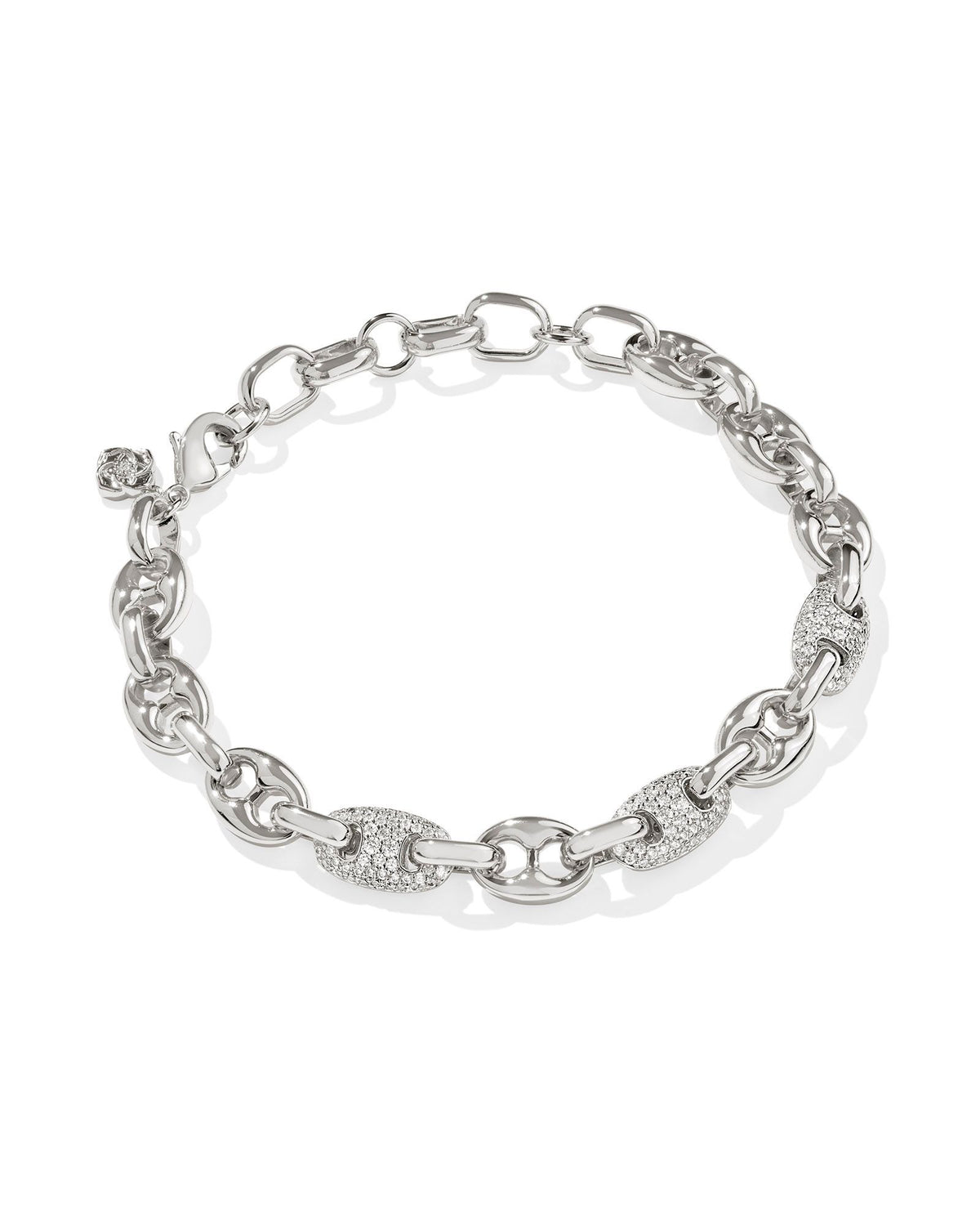 Bailey Pave Chain Bracelet in Silver White Crystal By Kendra Scott-Lemons and Limes Boutique