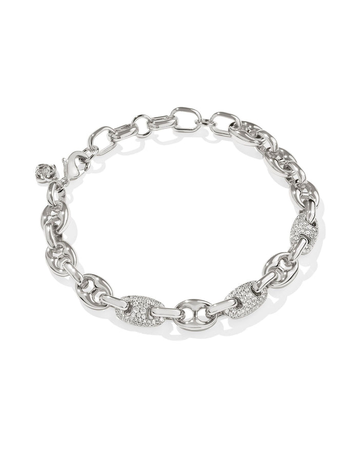 Bailey Pave Chain Bracelet in Silver White Crystal By Kendra Scott-Lemons and Limes Boutique