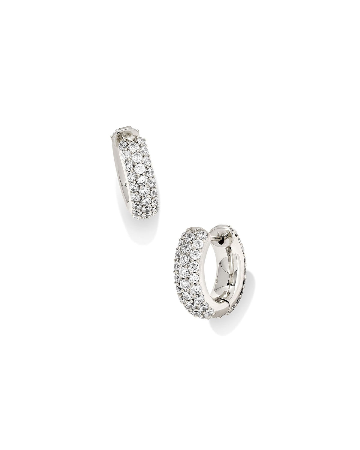 Mikki Pave Huggie Earrings in Silver by Kendra Scott-Lemons and Limes Boutique