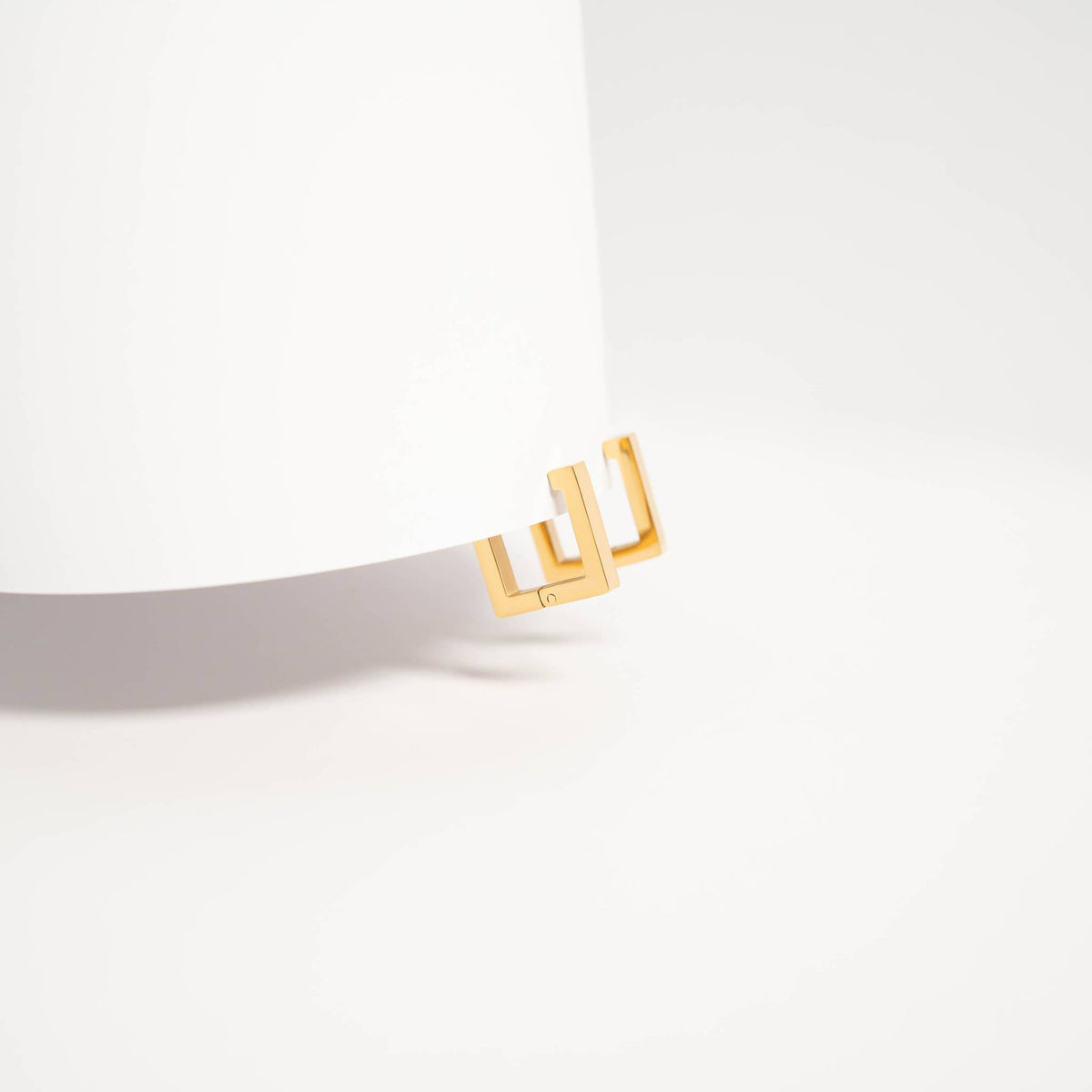 18K Gold PVD Stainless Steel Square Huggie Earrings-Lemons and Limes Boutique