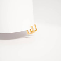 18K Gold PVD Stainless Steel Square Huggie Earrings-Lemons and Limes Boutique