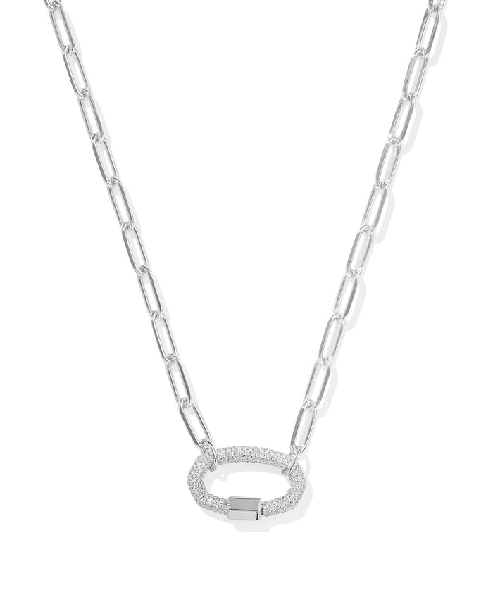 Emery Link Chain Necklace in Silver White Crystal by Kendra Scott--Lemons and Limes Boutique