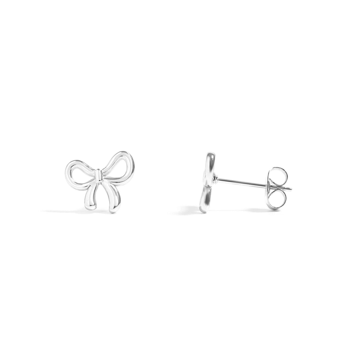 18K Gold PVD Stainless Steel Bow Stud Earrings-Stainless-Lemons and Limes Boutique