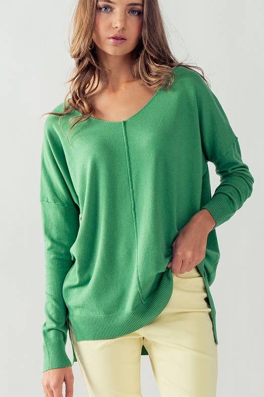 Soft High-Low Tunic Sweater in Flamingo--Lemons and Limes Boutique