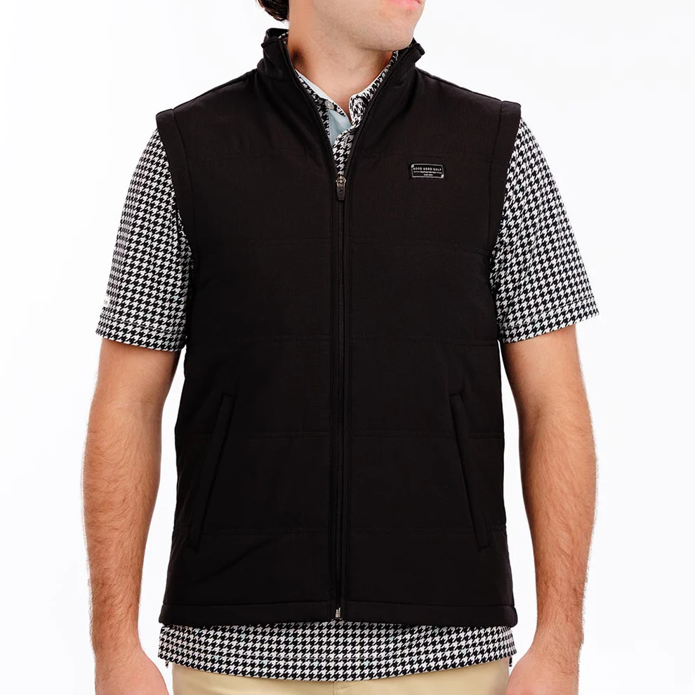 Elite Quilted Vest in Black by Good Good Golf--Lemons and Limes Boutique