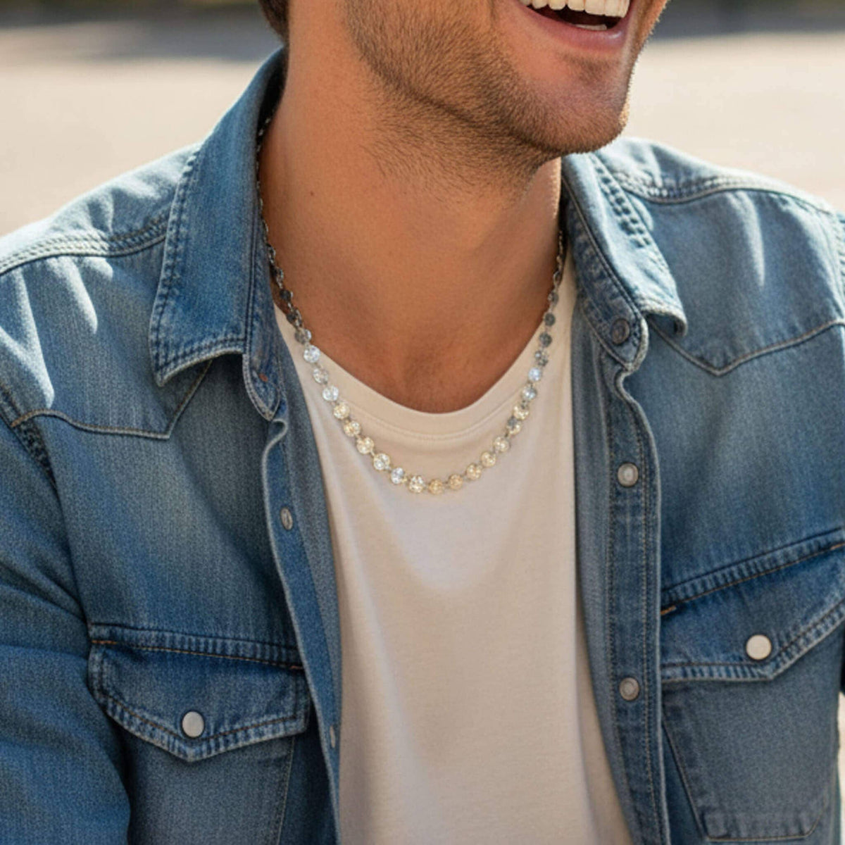 18K Gold PVD Stainless Steel Sunburst Chain Necklace-Lemons and Limes Boutique