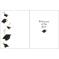Graduation Greeting Card-Floating Grad Hats
