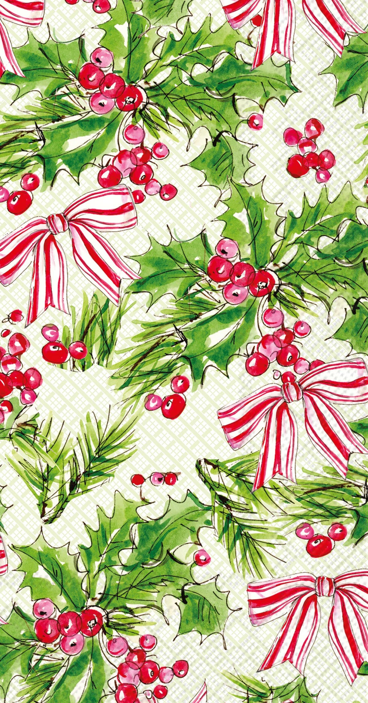 Paper Guest Towels Pink Holly Bows Christmas-Lemons and Limes Boutique