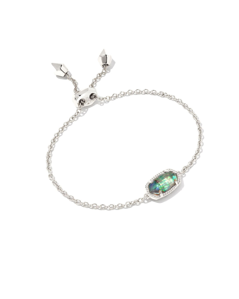 Elaina Delicate Chain Bracelet in Rhodium Lilac Abalone Kendra Scott--Lemons and Limes Boutique