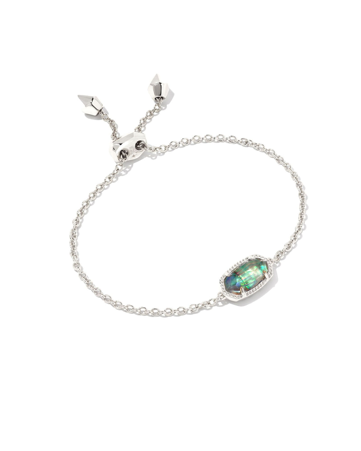Elaina Delicate Chain Bracelet in Rhodium Lilac Abalone by Kendra Scott-Lemons and Limes Boutique