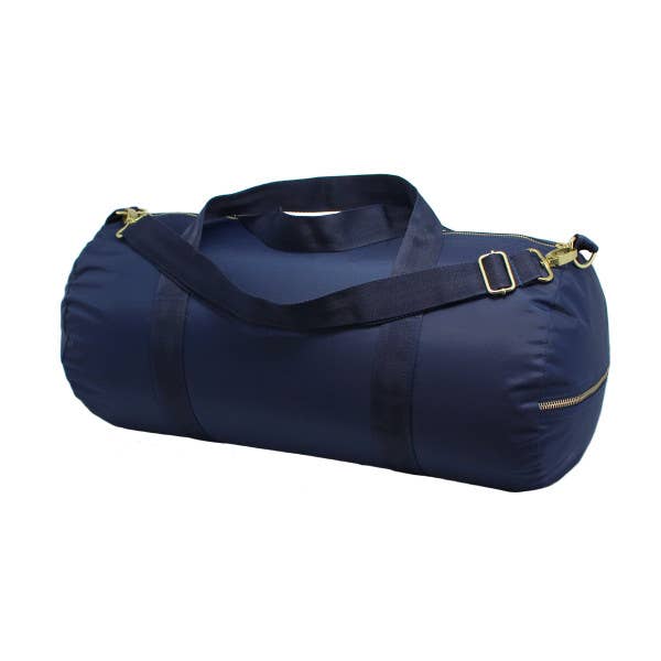 Navy Nylon Brass Weekend Duffel--Lemons and Limes Boutique