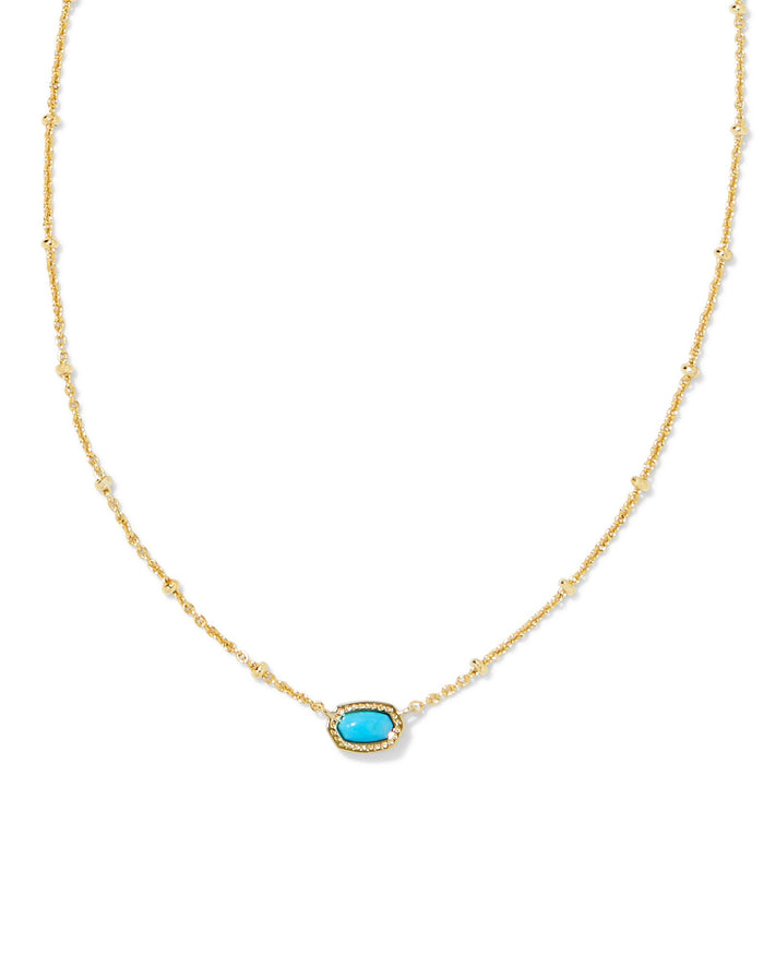 Mini Elisa Satellite Short Pendant in Gold Turquoise Magnesite by Kendra Scott-Lemons and Limes Boutique
