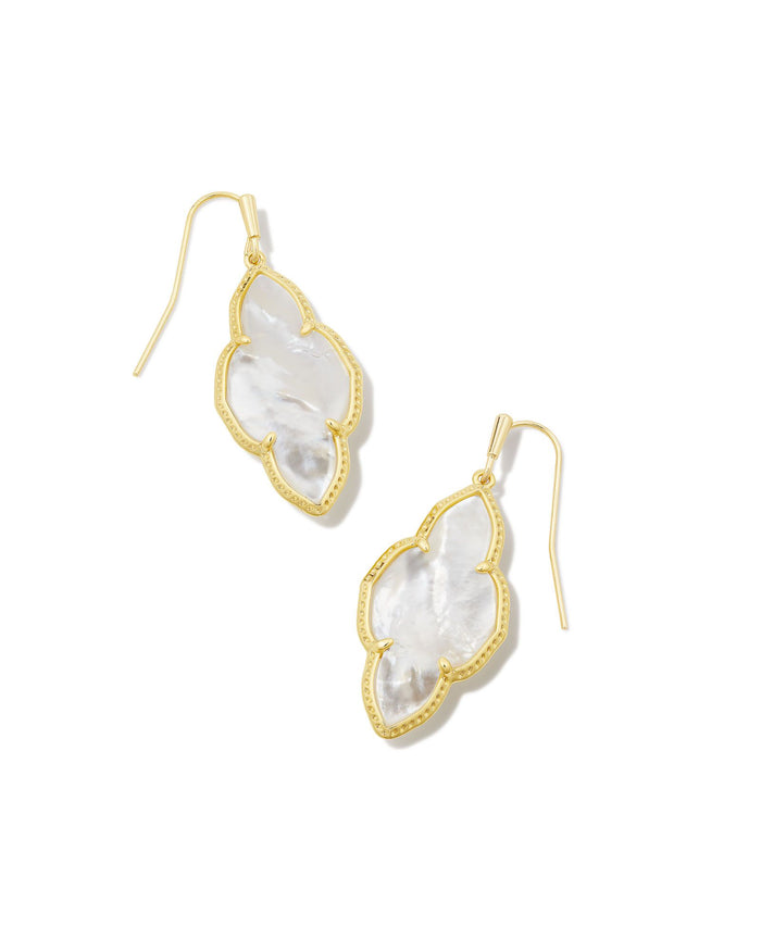 Abbie Drop Earrings in Gold Ivory Mother of Pearl by Kendra Scott-Lemons and Limes Boutique