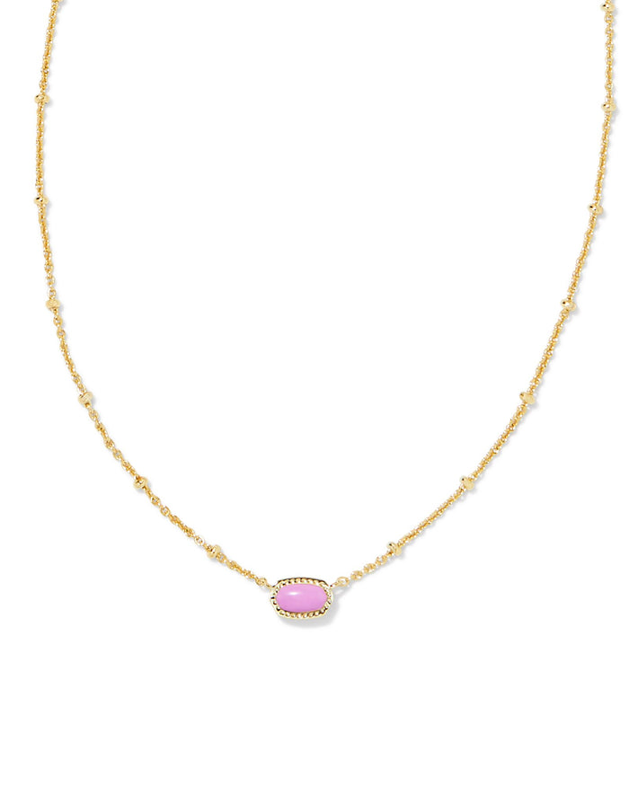 Mini Elisa Satellite Short Pendant in Gold Fuchsia Magnesite by Kendra Scott-Lemons and Limes Boutique