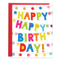 Birthday Greeting Card - Happy Happy Lights