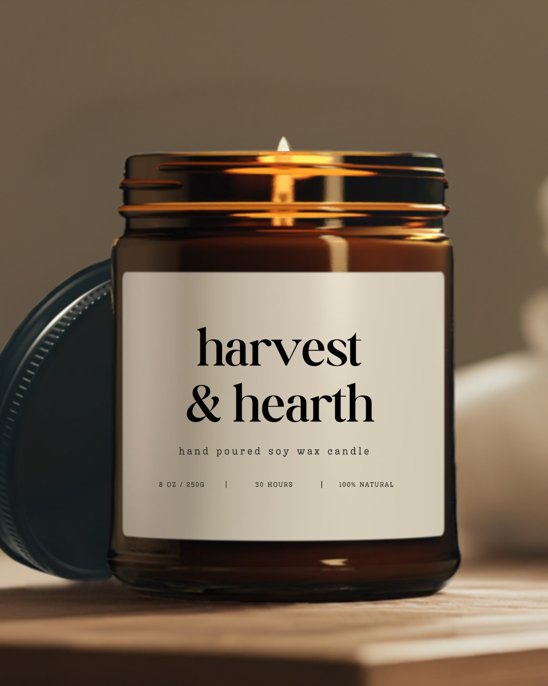 harvest & hearth amber candle