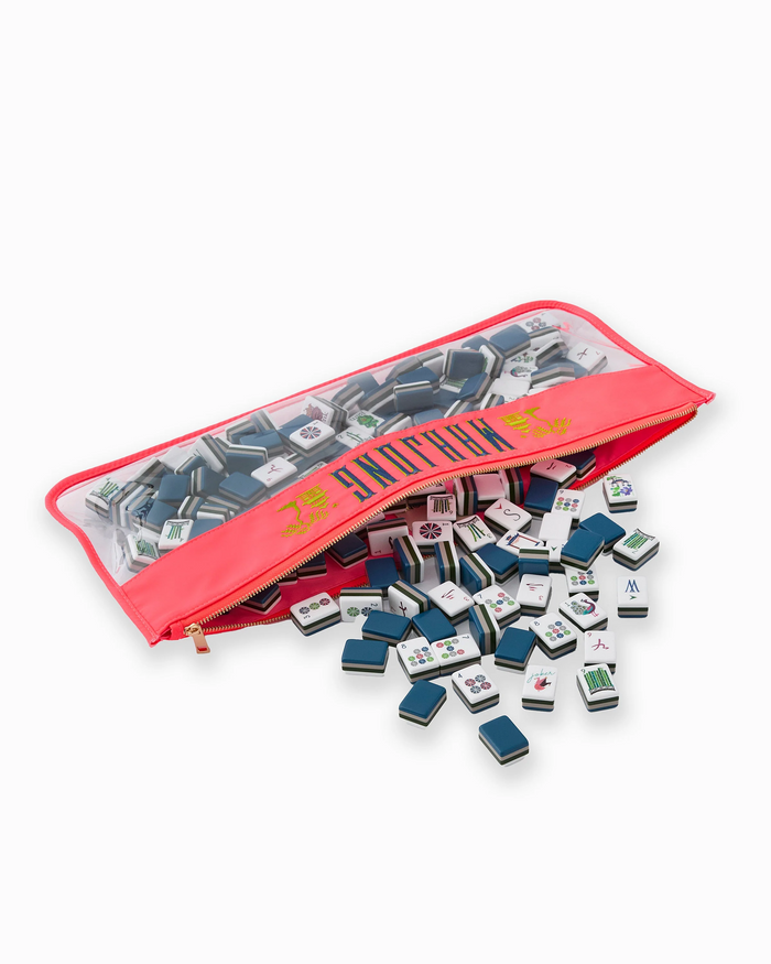 Hot Coral Pagoda Mahjong Tile Bag-Lemons and Limes Boutique