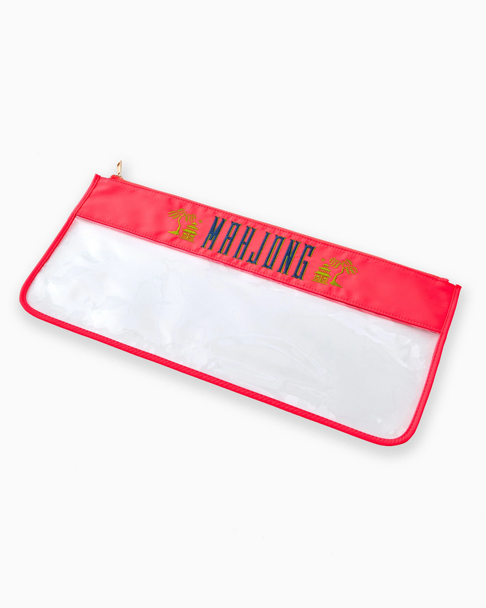 Hot Coral Pagoda Mahjong Tile Bag-Lemons and Limes Boutique