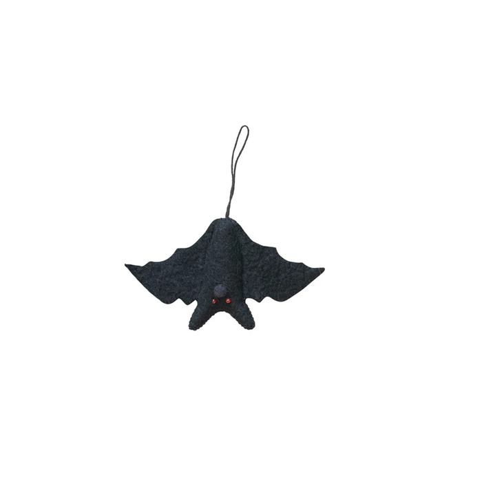 Handmade Wool Felt Bat Ornament, Black-Lemons and Limes Boutique
