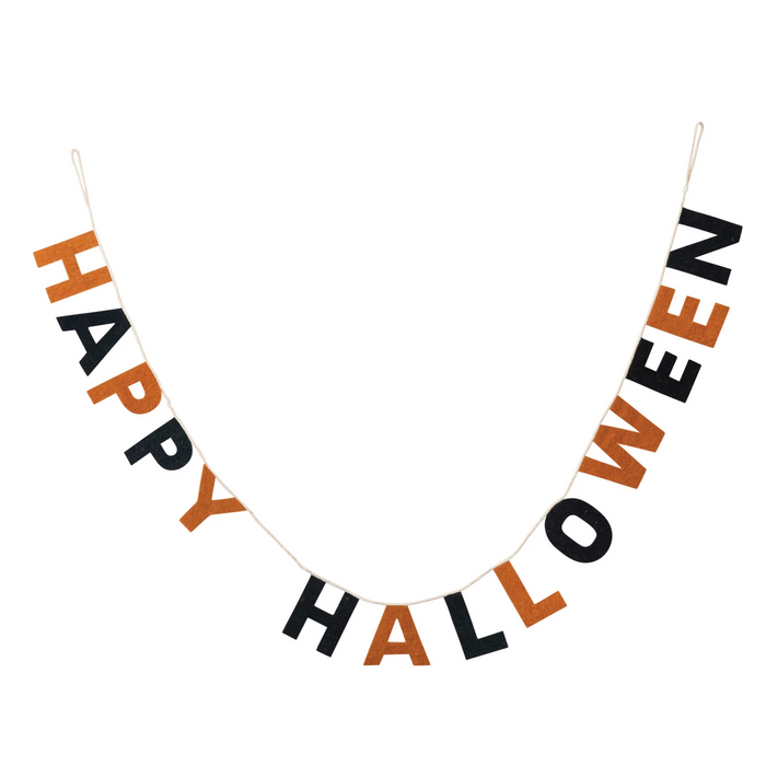 Handmade Wool Felt Banner "Happy Halloween"-Lemons and Limes Boutique
