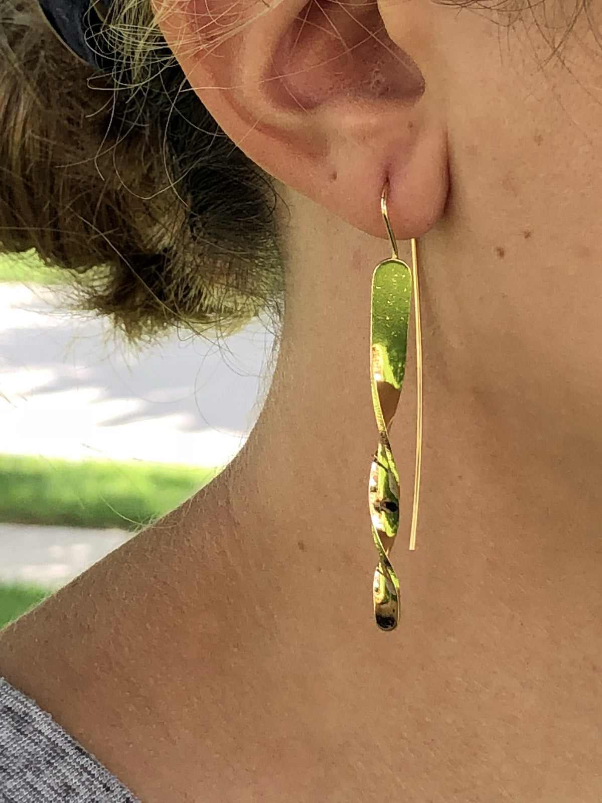 Twisted Bar Dangle Earrings-Dangle Earrings-Lemons and Limes Boutique