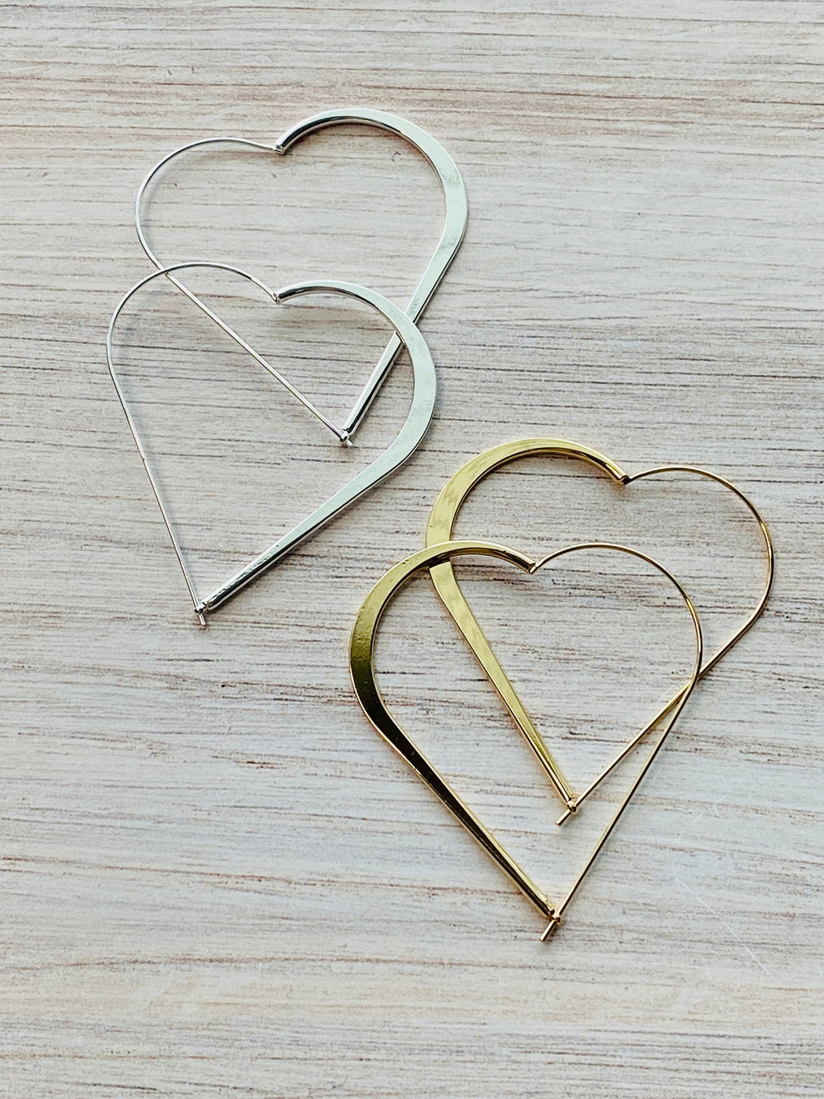 Wire Heart Hoop Earrings-Lemons and Limes Boutique