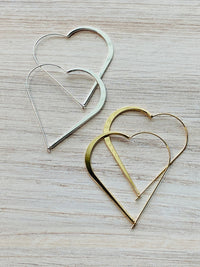 Wire Heart Hoop Earrings-Lemons and Limes Boutique