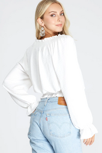 Long Sleeve Top in Off White-Lemons and Limes Boutique