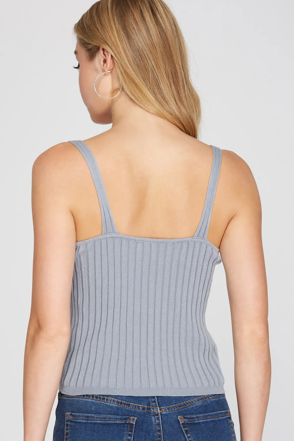 Sweater Tank Top in Blue Grey-Lemons and Limes Boutique