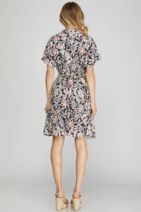 Drop Sleeve Collared Dress in Black-Lemons and Limes Boutique