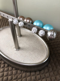 Pave and Pearl Double Stud Earrings-Stud Earrings-Lemons and Limes Boutique