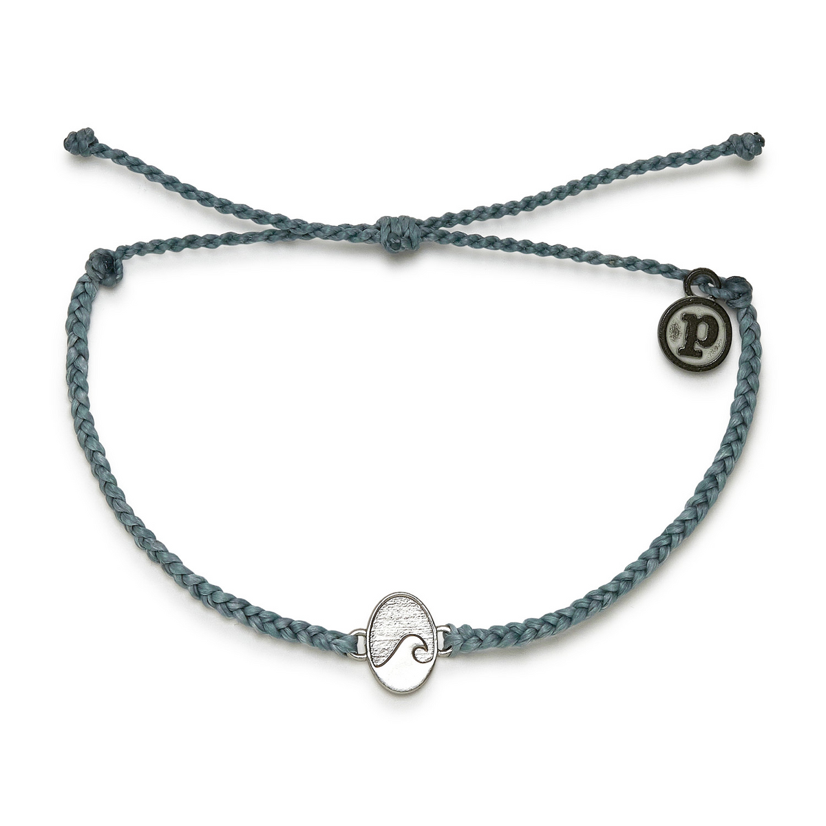 Montauk Wave Silver Charm Bracelet in Smoke Blue Pura Vida--Lemons and Limes Boutique