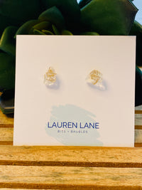 Kara Wire Wrapped Natural Stone Stud Earrings--Lemons and Limes Boutique