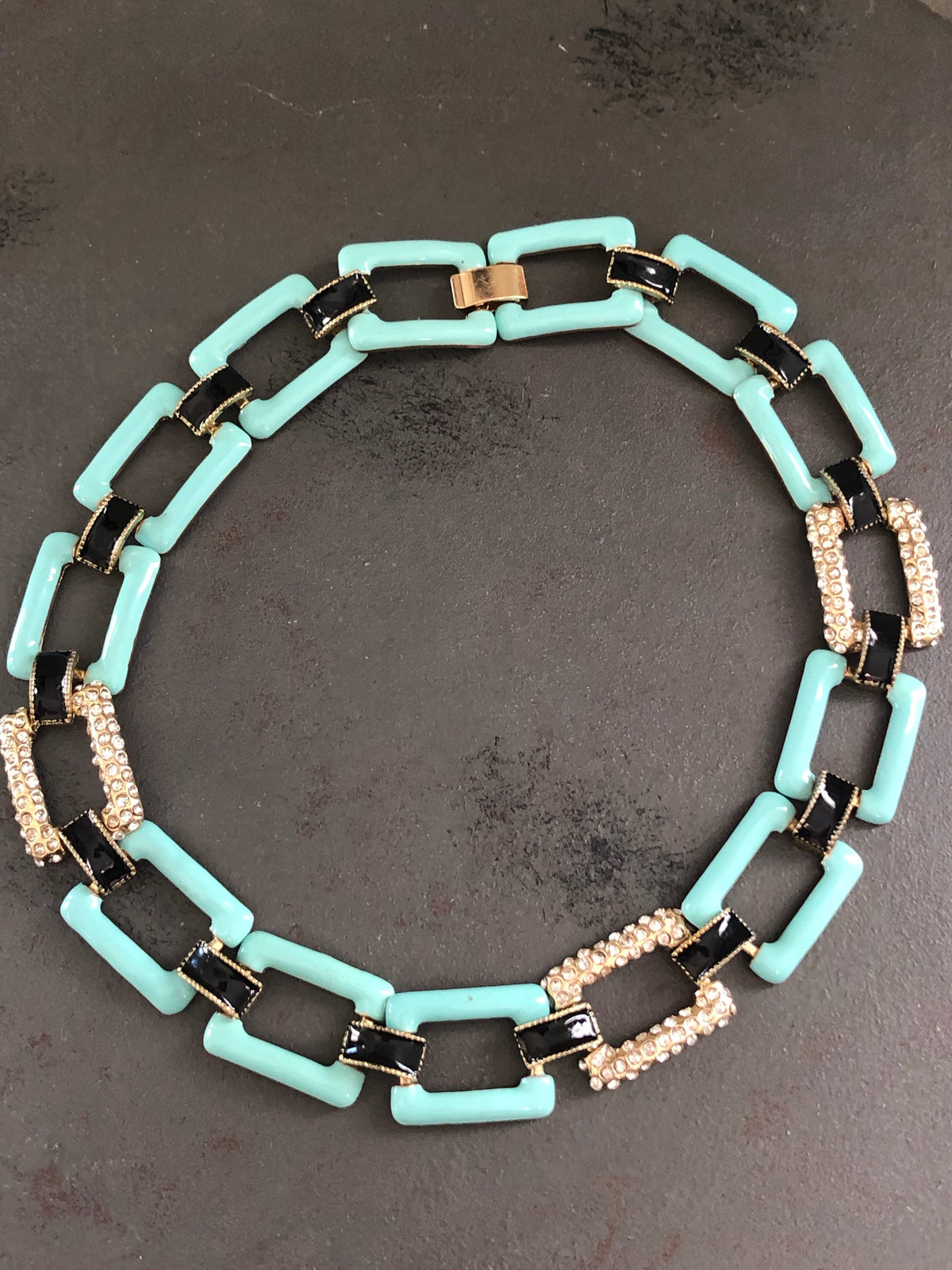 Anna Rhinestone Statement Necklace-Necklace-Lemons and Limes Boutique