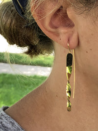 Twisted Bar Dangle Earrings-Dangle Earrings-Lemons and Limes Boutique