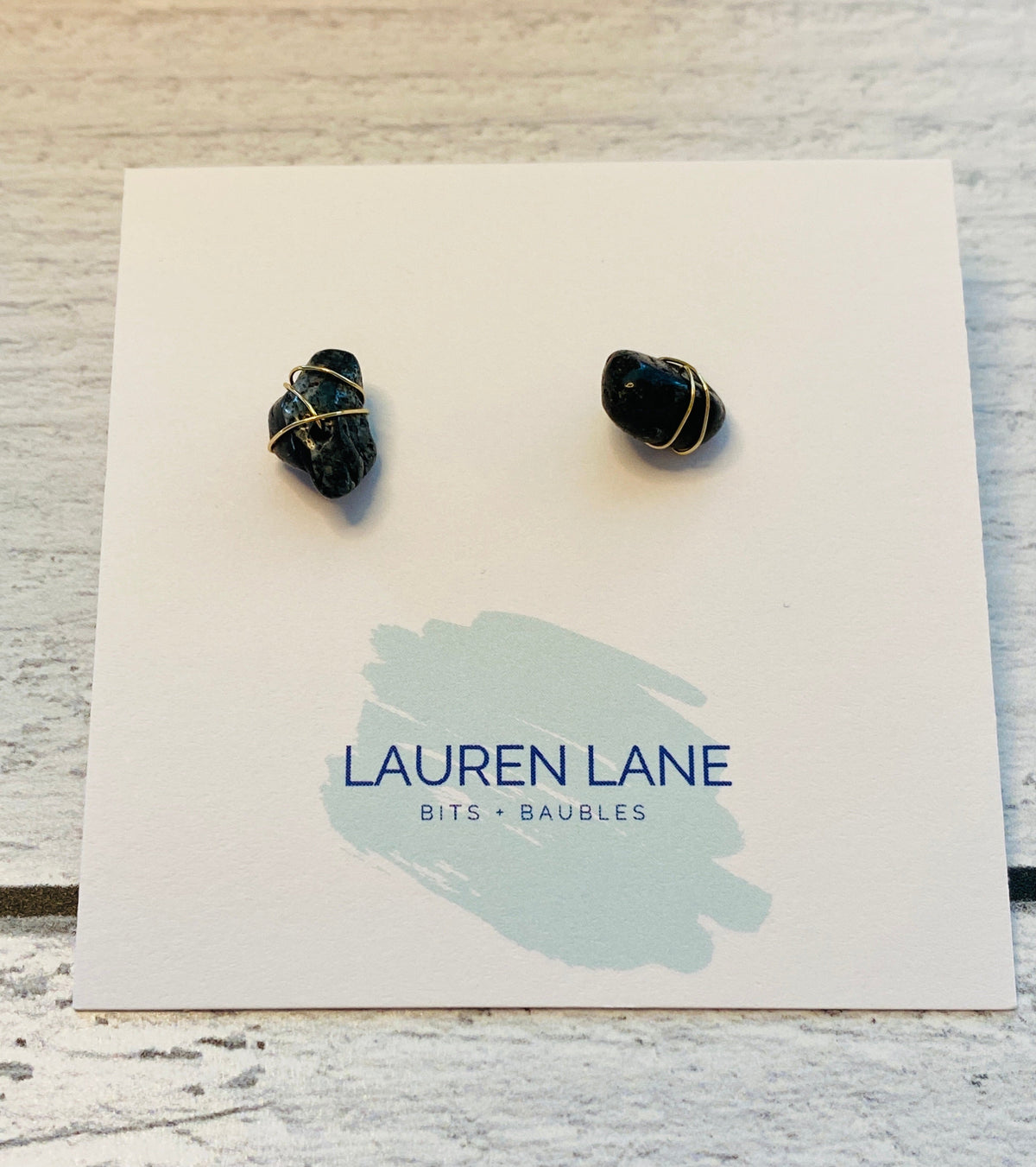 Kara Wire Wrapped Natural Stone Stud Earrings--Lemons and Limes Boutique