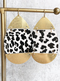 Gloria Metal Animal Print Dangle Earrings-Dangle Earrings-Lemons and Limes Boutique