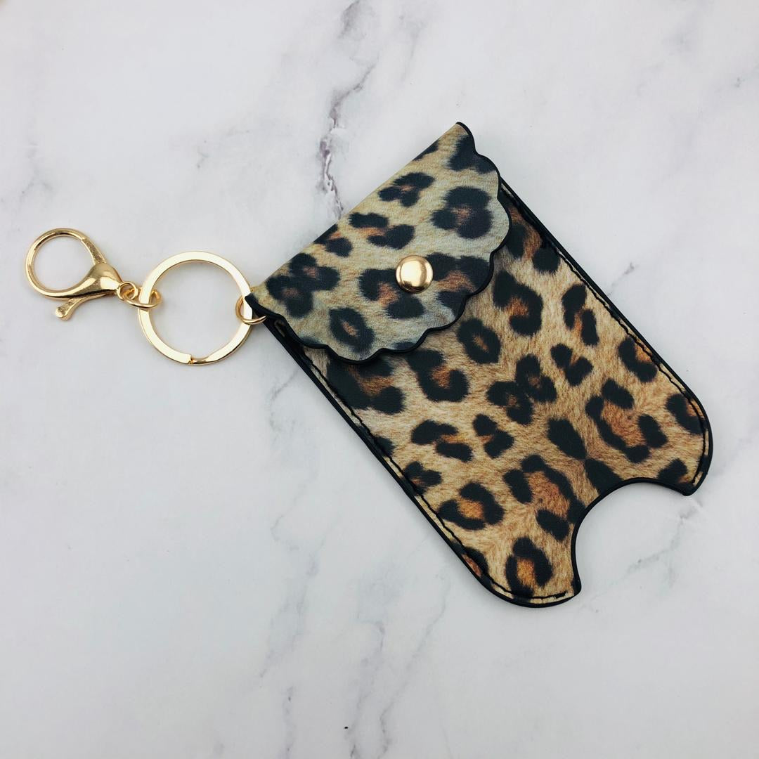 Sonia Hand Cleanser Keychain Pouch-Keychain-Leopard-Lemons and Limes Boutique