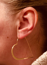 Wire Heart Hoop Earrings-Lemons and Limes Boutique