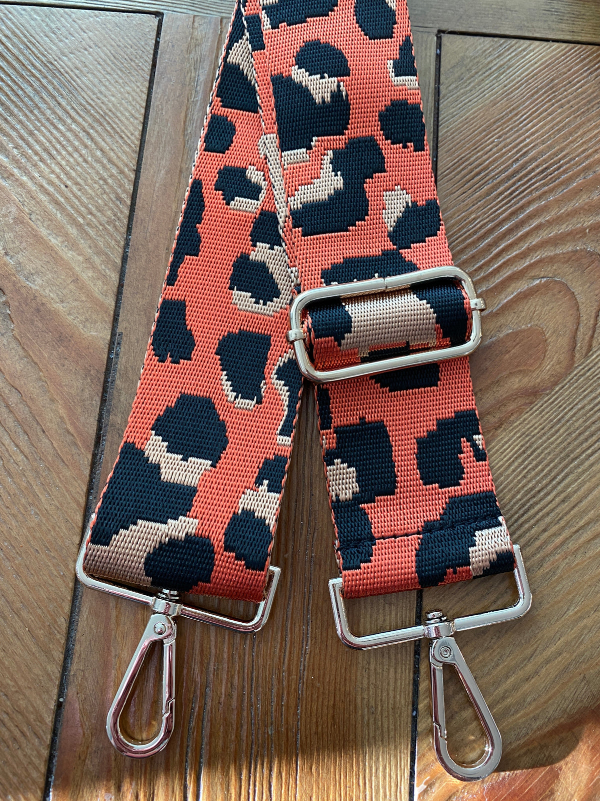 Adjustable Bag Strap 2 inch Leopard Pattern-Orange-Lemons and Limes Boutique