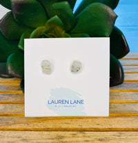 Kara Wire Wrapped Natural Stone Stud Earrings--Lemons and Limes Boutique