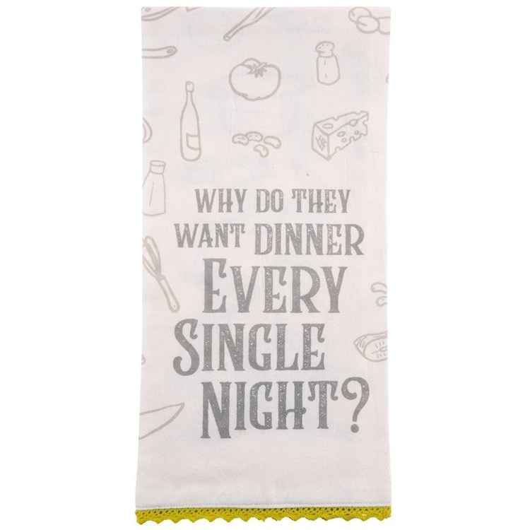 Flour Sack Tea Towel Why Dinner-Lemons and Limes Boutique